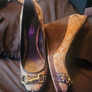 Coach Tan and Brown Women's Heels